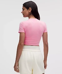 Wundermost Ultra-Soft Nulu Crewneck Cropped T-Shirt