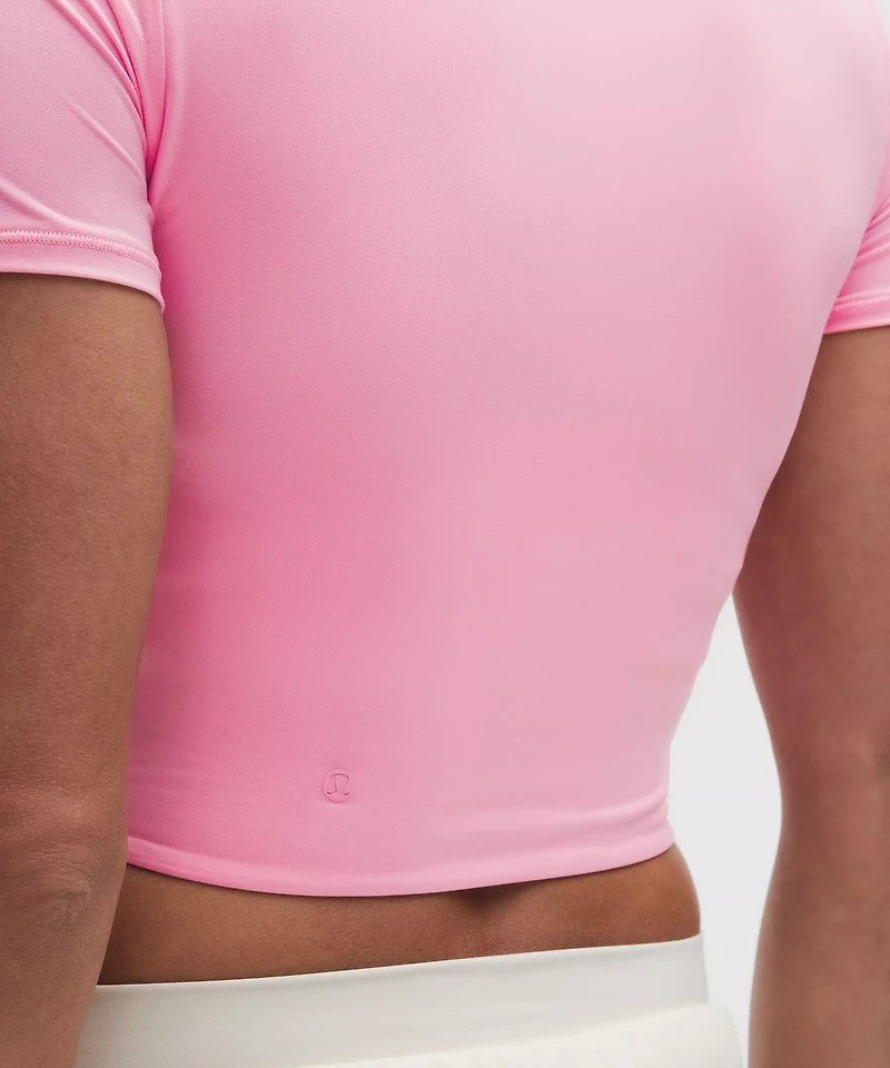 Wundermost Ultra-Soft Nulu Crewneck Cropped T-Shirt