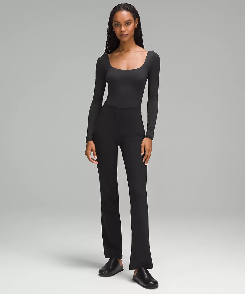 Wundermost Ultra-Soft Nulu Square-Neck Long-Sleeve Bodysuit | Women's Bodysuits