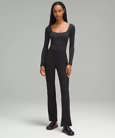 Wundermost Ultra-Soft Nulu Square-Neck Long-Sleeve Bodysuit | Women's Bodysuits