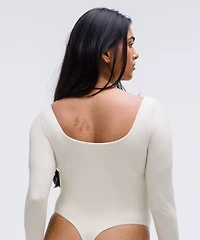 Wundermost Ultra-Soft Nulu Square-Neck Long-Sleeve Bodysuit | Women's Bodysuits