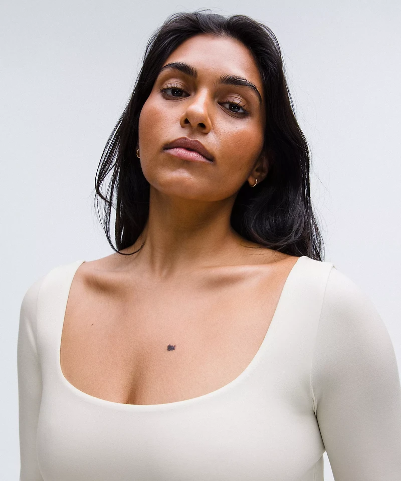 Wundermost Ultra-Soft Nulu Square-Neck Long-Sleeve Bodysuit | Women's Bodysuits