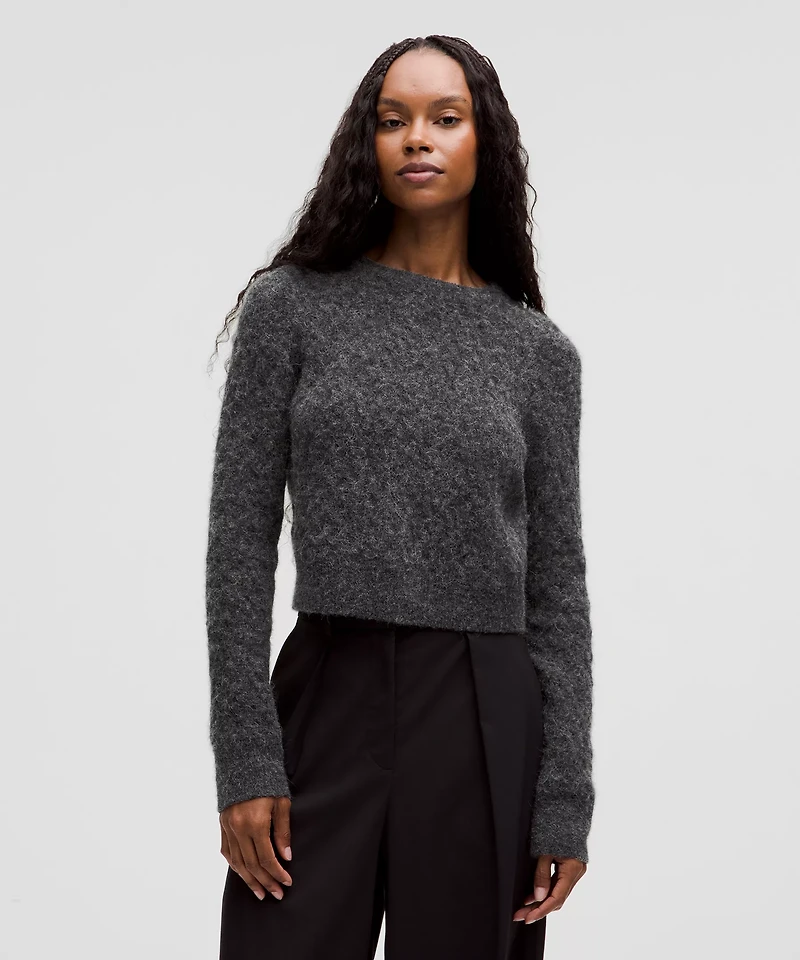 Alpaca Wool-Blend Crosshatch Sweater | Women's Sweaters