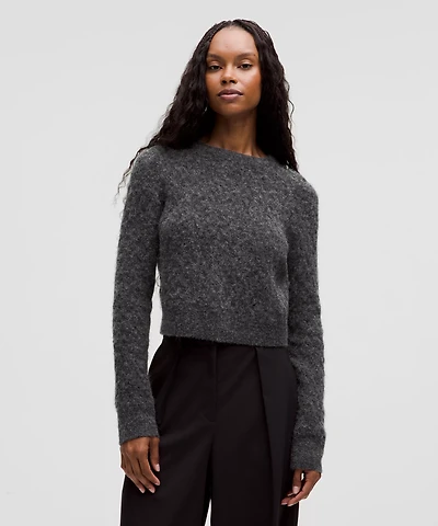 Alpaca Wool-Blend Crosshatch Sweater | Women's Sweaters