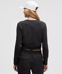 Cinched Cut-Outs Cotton Long-Sleeve Shirt | Women's Long Sleeve Shirts