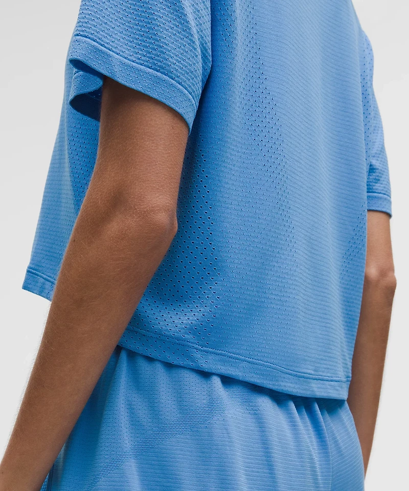 Swiftly High-Low Cropped Short-Sleeve Shirt