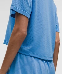 Swiftly High-Low Cropped Short-Sleeve Shirt