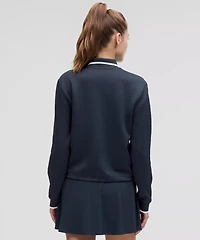 Textured Long-Sleeve Tennis Polo Shirt