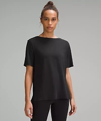 Relaxed-Fit Boatneck T-Shirt | Women's Short Sleeve Shirts & Tee's