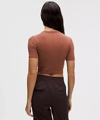 Hold Tight Straight-Hem Cropped T-Shirt