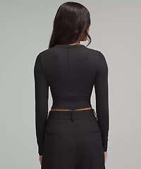 Hold Tight Straight-Hem Cropped Long-Sleeve Shirt | Women's Long Sleeve Shirts