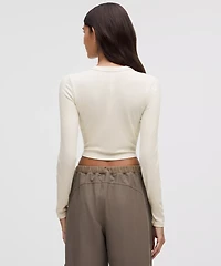 Hold Tight Straight-Hem Cropped Long-Sleeve Shirt