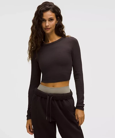 Hold Tight Straight-Hem Cropped Long-Sleeve Shirt | Women's Long Sleeve Shirts