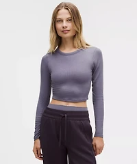 Hold Tight Straight-Hem Cropped Long-Sleeve Shirt
