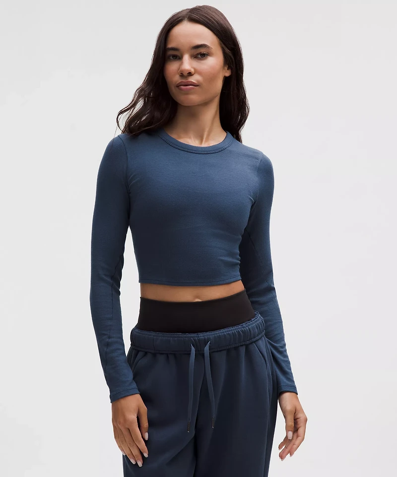 Hold Tight Straight-Hem Cropped Long-Sleeve Shirt | Women's Long Sleeve Shirts
