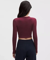 Hold Tight Straight-Hem Cropped Long-Sleeve Shirt