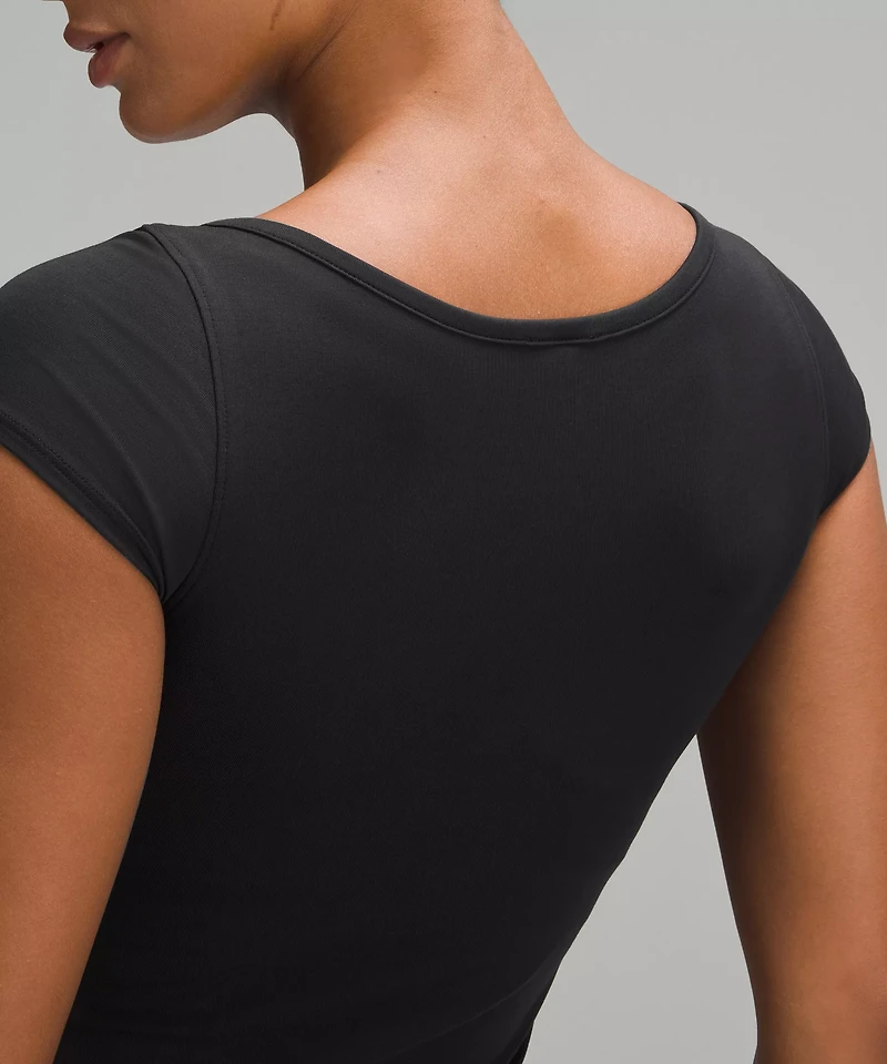 Cap-Sleeve Henley T-Shirt | Women's Short Sleeve Shirts & Tee's