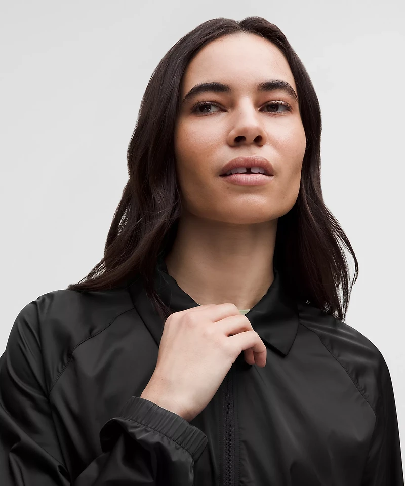 Stretch Satin Nylon Jacket | Women's Coats & Jackets