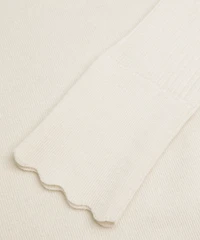 Cashmere Scalloped Cuff Crewneck | Women's Sweaters
