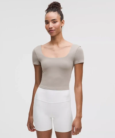 Wunder Under SmoothCover Square-Neck T-Shirt | Women's Short Sleeve Shirts & Tee's