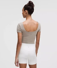 Wunder Under SmoothCover Square-Neck T-Shirt | Women's Short Sleeve Shirts & Tee's