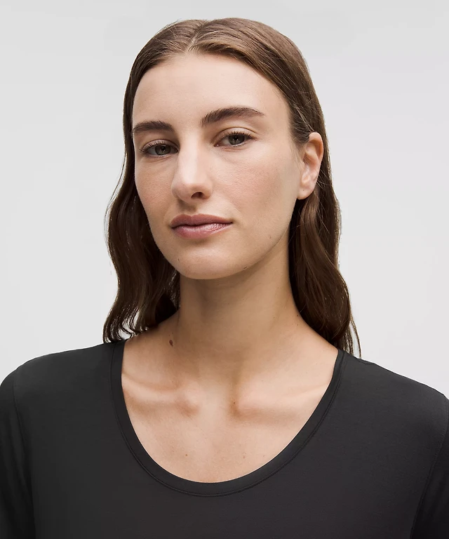 Modal-Silk Twist-Back Short-Sleeve Shirt