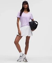 Modal-Silk Twist-Back Short-Sleeve Shirt | Women's Short Sleeve Shirts & Tee's