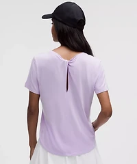 Modal-Silk Twist-Back Short-Sleeve Shirt | Women's Short Sleeve Shirts & Tee's