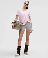 Modal-Silk Twist-Back Short-Sleeve Shirt