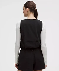 Grid-Texture Hiking Cargo Vest