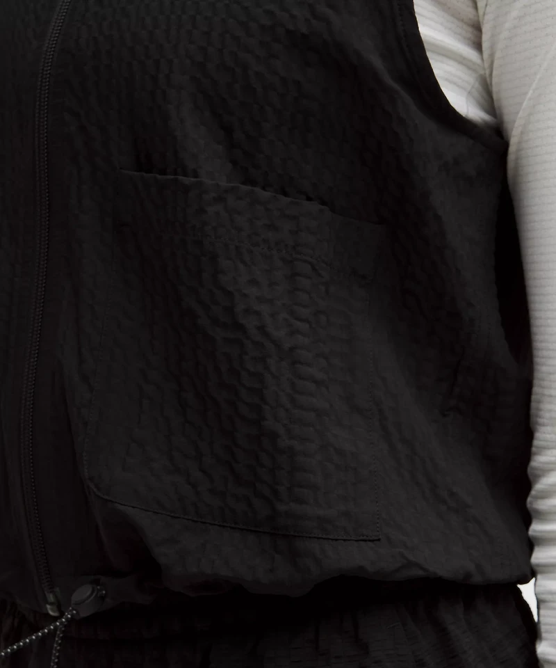 Grid-Texture Hiking Cargo Vest