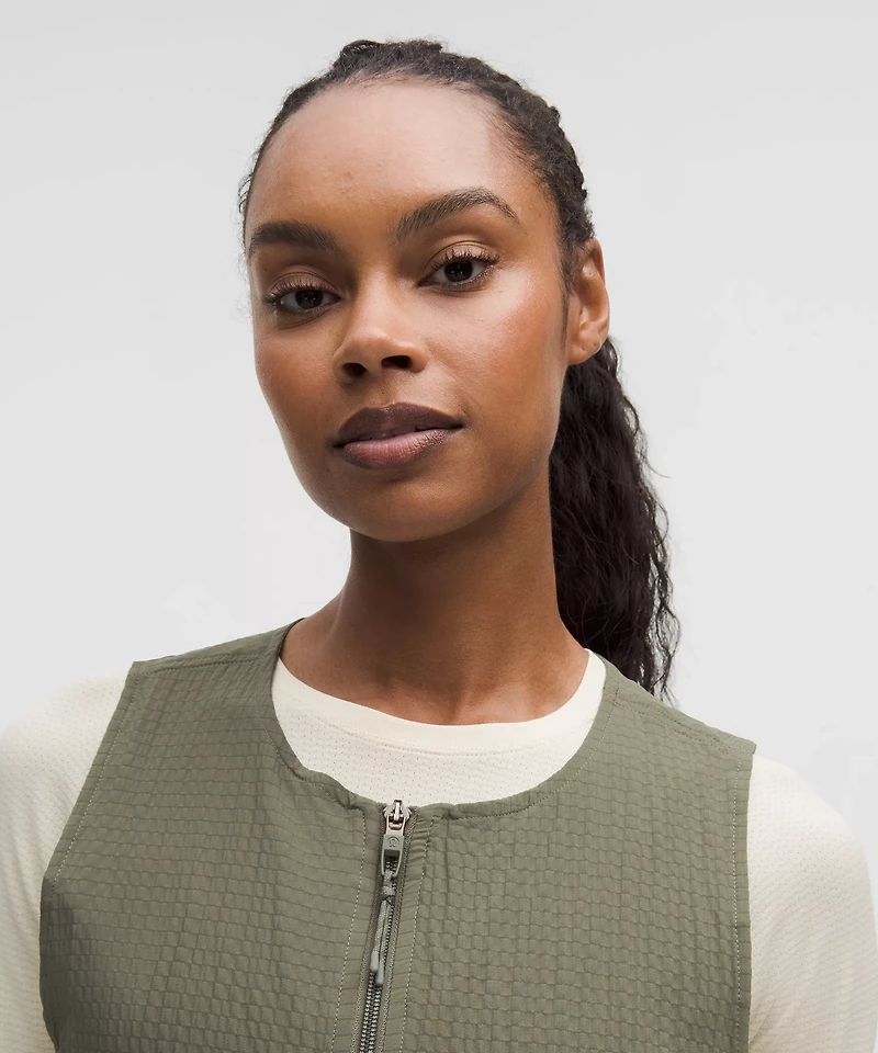 Grid-Texture Hiking Cargo Vest | Women's Coats & Jackets