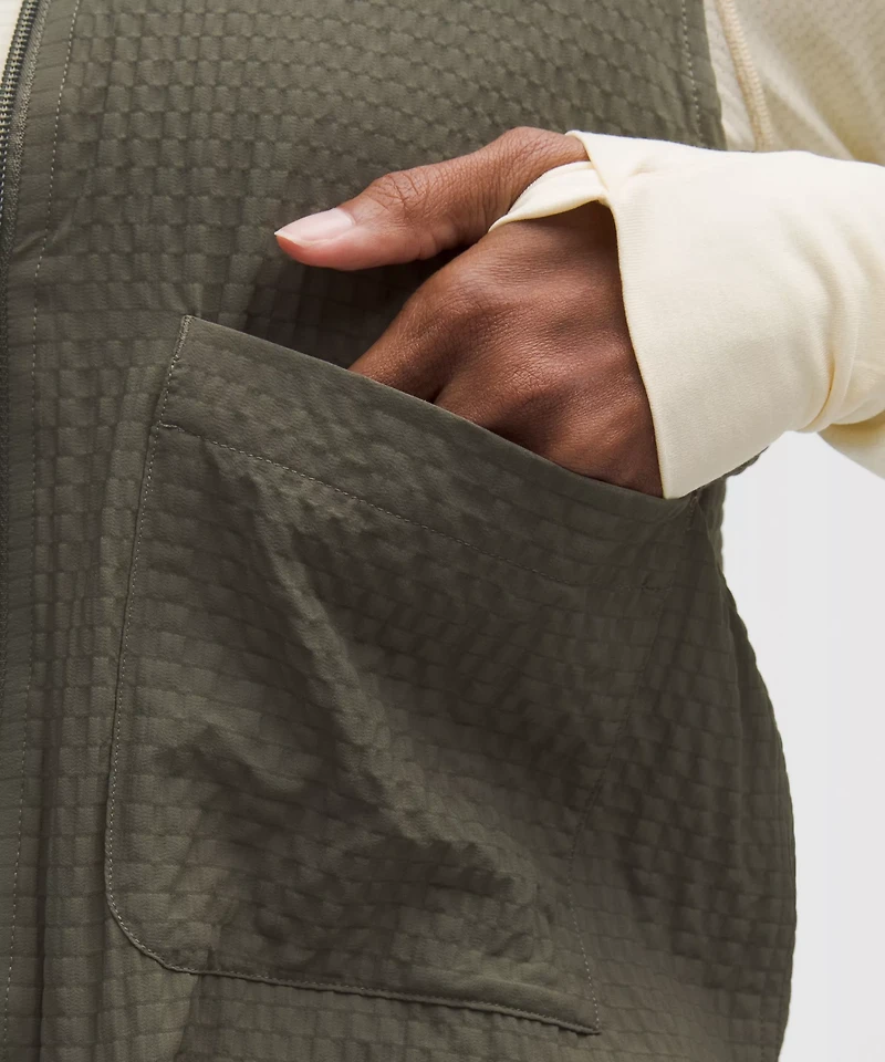 Grid-Texture Hiking Cargo Vest | Women's Coats & Jackets