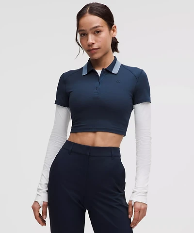 Pique Tight-Fit Cropped Polo Shirt | Women's Shirts