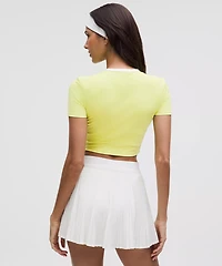 Tight-Fit Cropped Shelf-Bra T-Shirt *Light Support, B/C Cup | Women's Short Sleeve Shirts & Tee's
