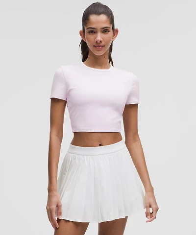 Tight-Fit Cropped Shelf-Bra T-Shirt *Light Support, B/C Cup | Women's Short Sleeve Shirts & Tee's