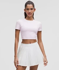 Tight-Fit Cropped Shelf-Bra T-Shirt *Light Support, B/C Cup | Women's Short Sleeve Shirts & Tee's