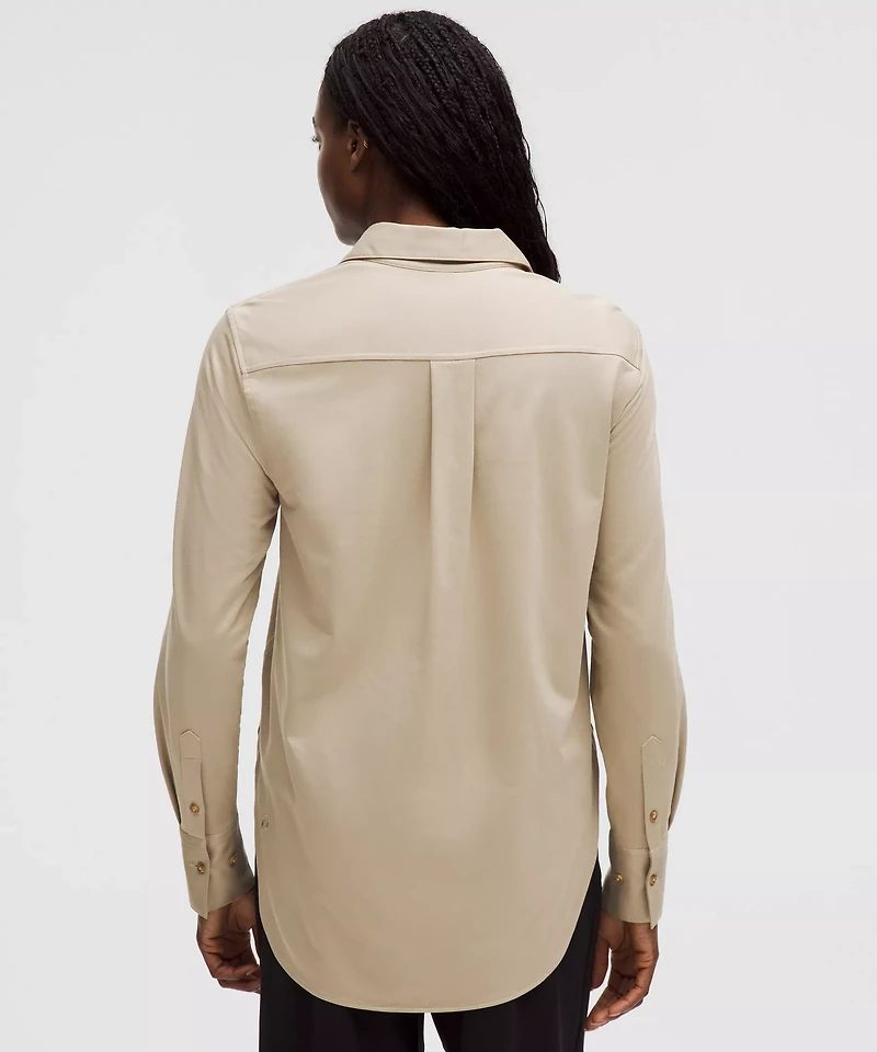 Knit Relaxed-Fit Overshirt | Women's Long Sleeve Shirts