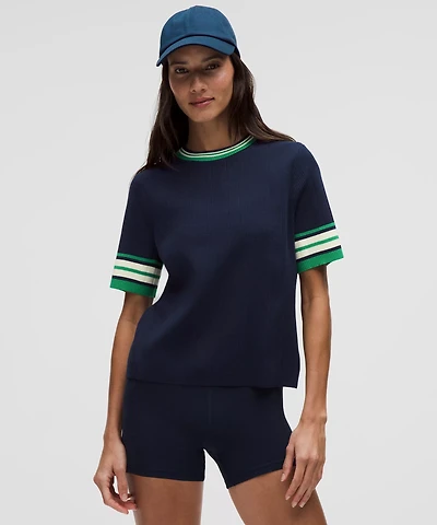 Ribbed Cotton Tipped T-Shirt | Women's Short Sleeve Shirts & Tee's
