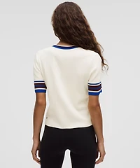 Ribbed Cotton Tipped T-Shirt | Women's Short Sleeve Shirts & Tee's