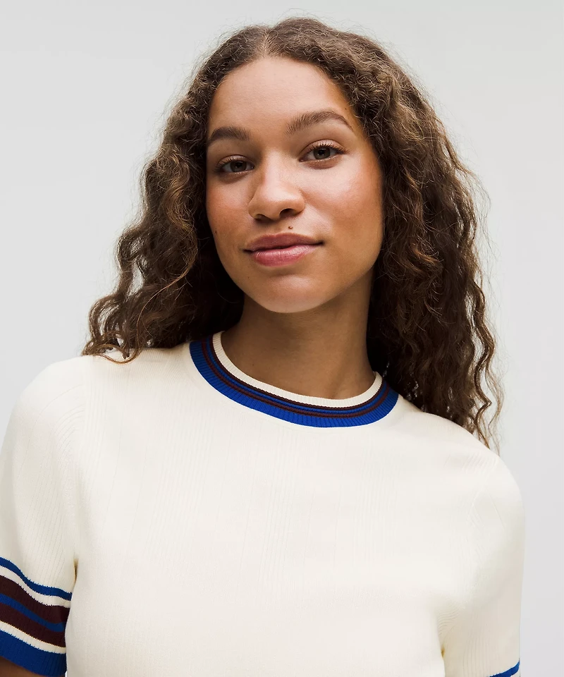 Ribbed Cotton Tipped T-Shirt | Women's Short Sleeve Shirts & Tee's