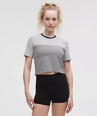 Seamless Classic-Fit Mariner Stripe Cropped T-Shirt