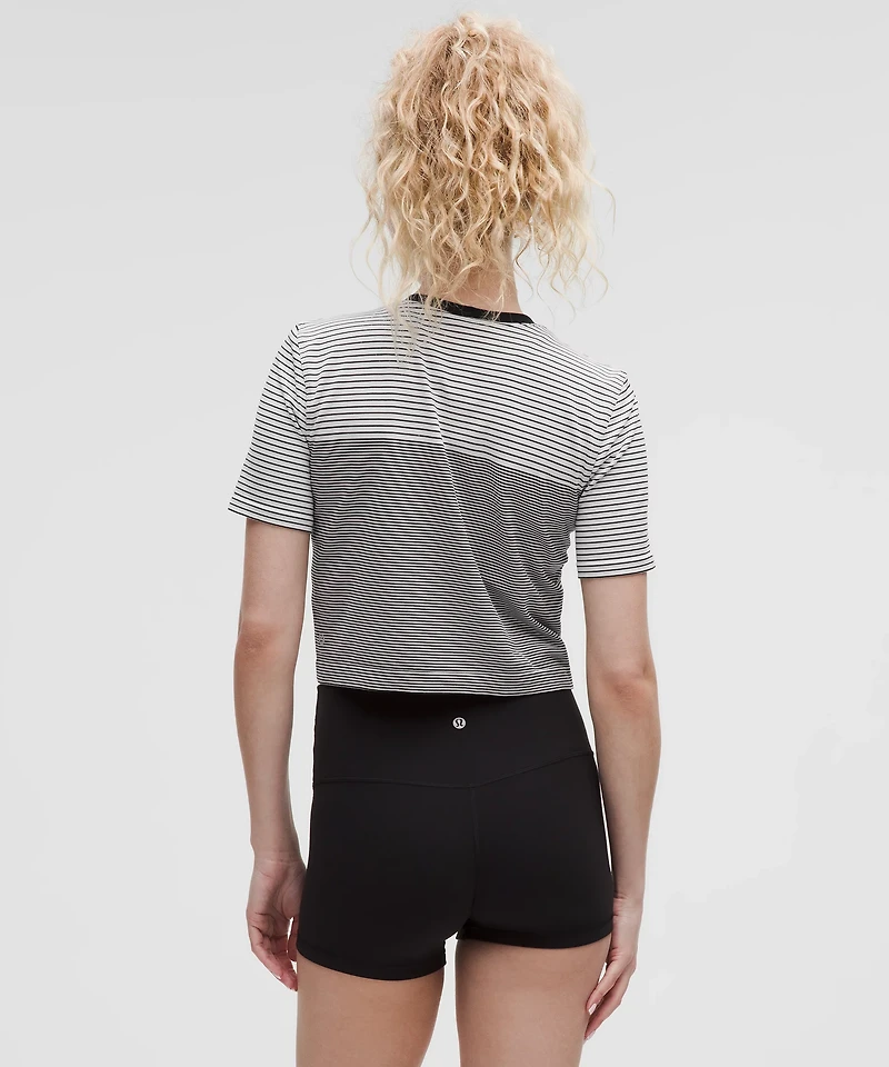 Seamless Classic-Fit Mariner Stripe Cropped T-Shirt