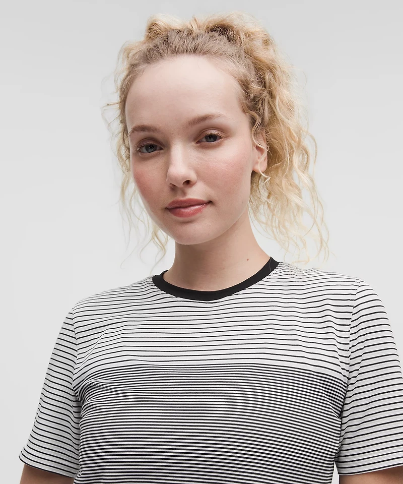 Seamless Classic-Fit Mariner Stripe Cropped T-Shirt