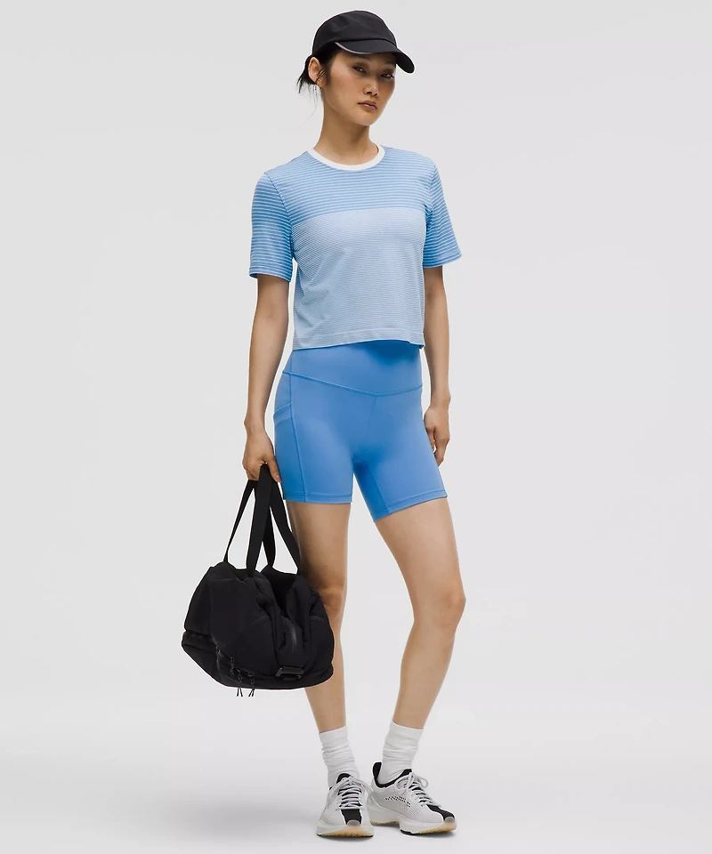 Seamless Classic-Fit Mariner Stripe Cropped T-Shirt | Women's Short Sleeve Shirts & Tee's