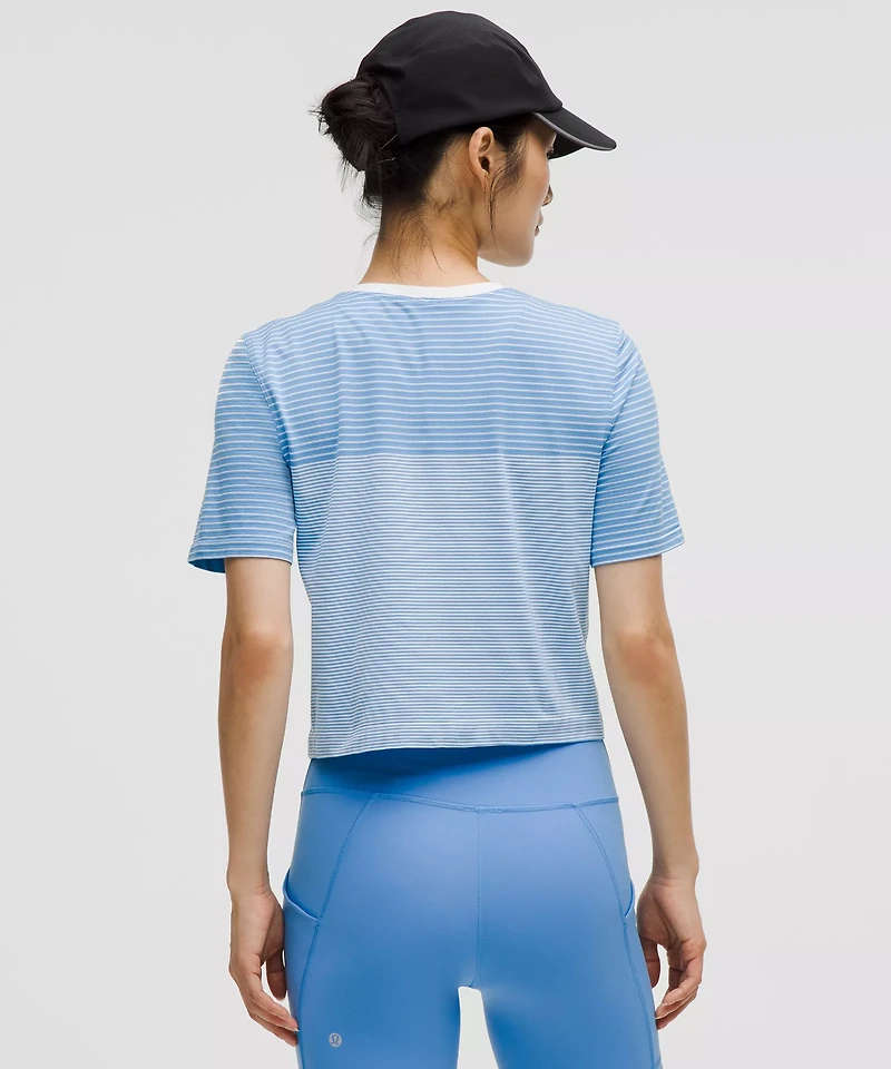 Seamless Classic-Fit Mariner Stripe Cropped T-Shirt | Women's Short Sleeve Shirts & Tee's