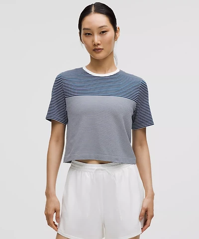 Seamless Classic-Fit Mariner Stripe Cropped T-Shirt | Women's Short Sleeve Shirts & Tee's