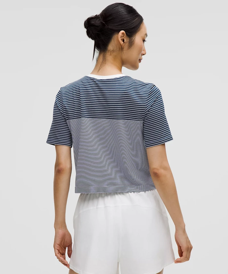 Seamless Classic-Fit Mariner Stripe Cropped T-Shirt | Women's Short Sleeve Shirts & Tee's