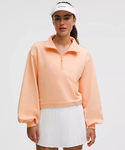 Cotton Terry Tennis Half Zip | Women's Hoodies & Sweatshirts