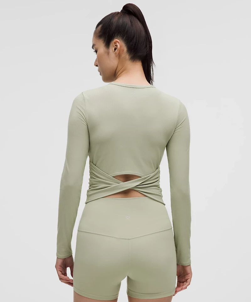 All It Takes Back-Twist Ribbed Long-Sleeve Shirt | Women's Long Sleeve Shirts